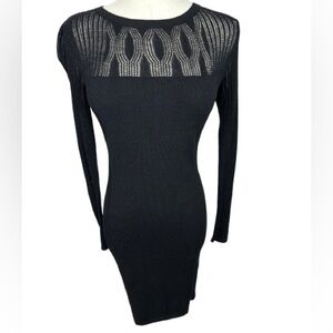 Armani Exchange Black Long Sleeve Knit Dress Size M